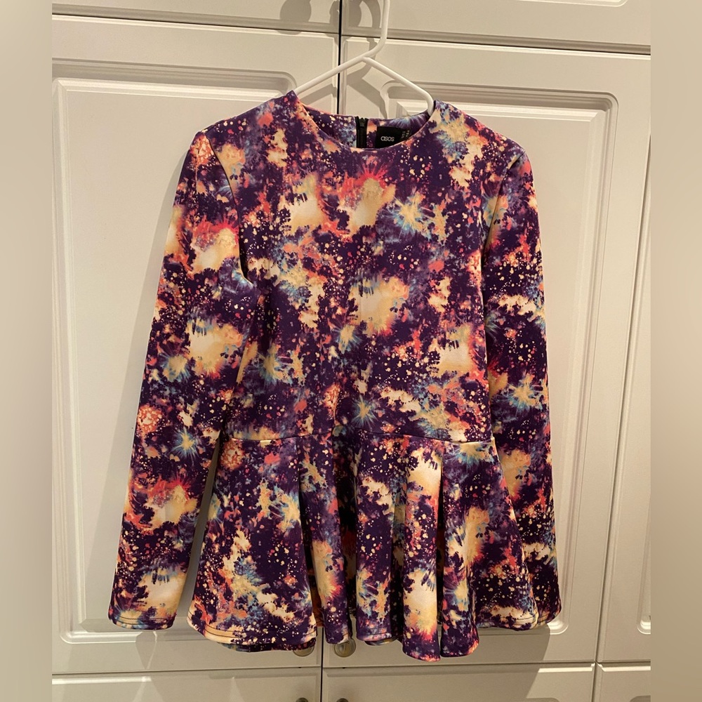 Asos Peplum Long Sleeve Top Size 12US Never Been Worn
